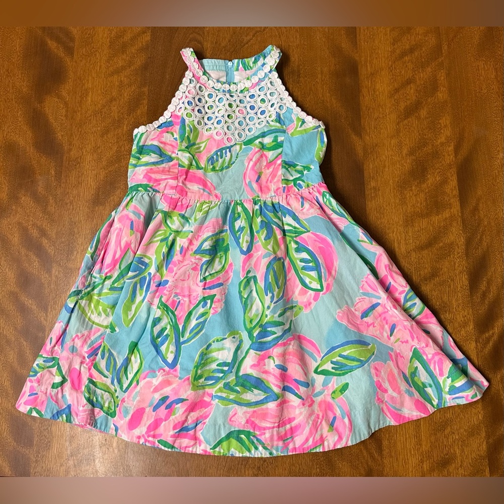 Girls Lilly Pulitzer Floral Dress Size 6 - Picture 3 of 8